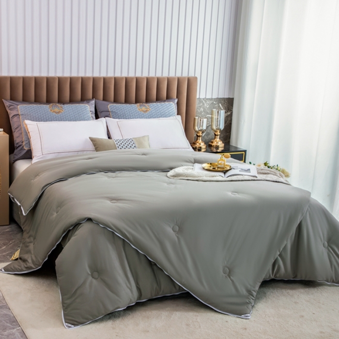 91家纺网 家纺一手货源 找家纺 梦享生活家居  2021新款13372大豆子母被 绅士灰