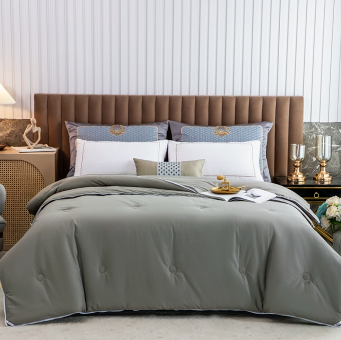 91家纺网 家纺一手货源 找家纺 梦享生活家居  2021新款13372大豆子母被 绅士灰