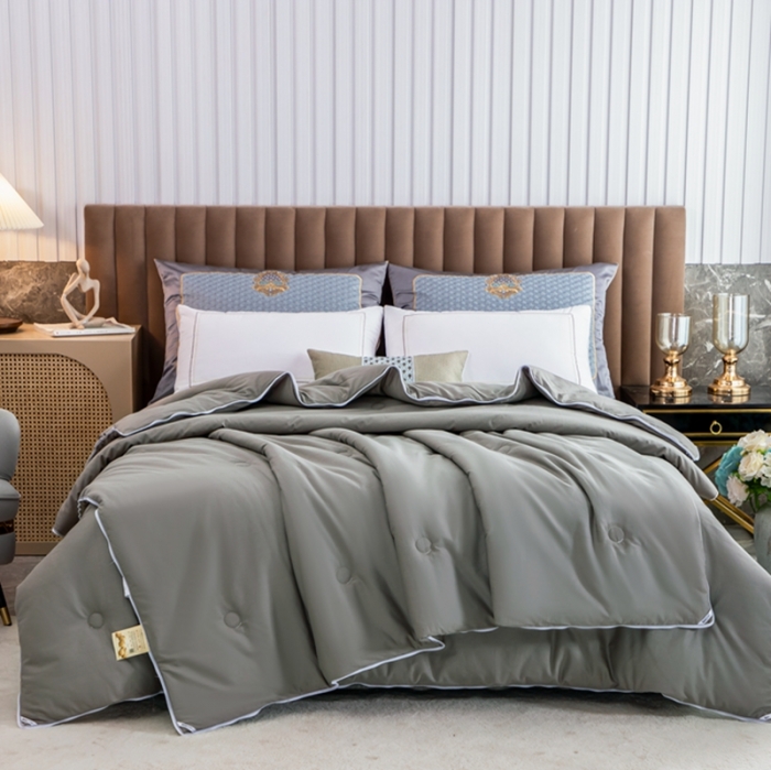 91家纺网 家纺一手货源 找家纺 梦享生活家居  2021新款13372大豆子母被 绅士灰