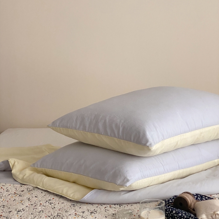 91家纺网 家纺一手货源 找家纺 梦享生活 2022新款水洗棉双拼大豆纤维夏被 浅蓝双拼奶茶