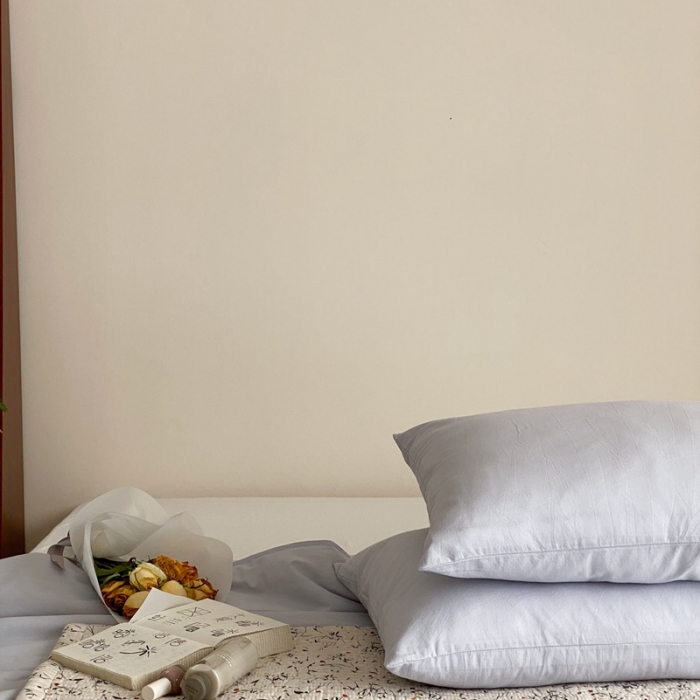 91家纺网 家纺一手货源 找家纺 梦享生活 2022新款水洗棉双拼大豆纤维夏被 新浅蓝