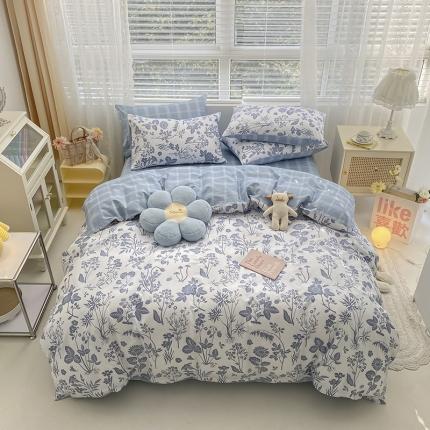 91家纺网 家纺一手货源 找家纺 （总）卡巴伦家纺 2023新款春夏全棉文艺复古风四件套