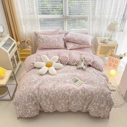 91家纺网 家纺一手货源 找家纺 （总）卡巴伦家纺 2023新款春夏全棉文艺复古风四件套