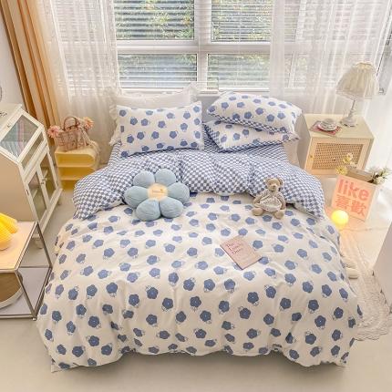 91家纺网 家纺一手货源 找家纺 （总）卡巴伦家纺 2023新款春夏全棉文艺复古风四件套