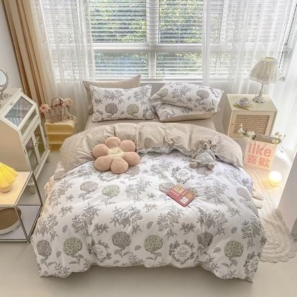 91家纺网 家纺一手货源 找家纺 （总）卡巴伦家纺 2023新款春夏全棉文艺复古风四件套