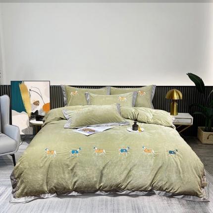 91家纺网 家纺一手货源 找家纺 （总）玖玖爱家纺 2021新款爱马仕婴儿绒保暖四件套