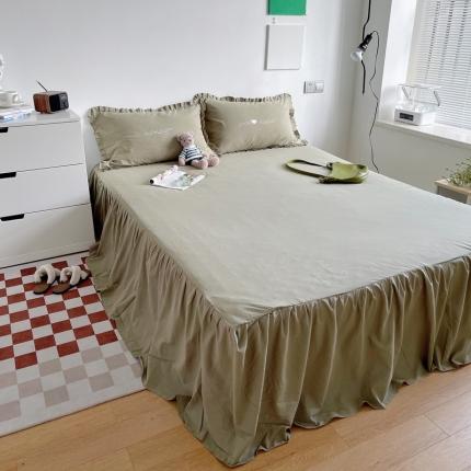 91家纺网 家纺一手货源 找家纺 （总）六巷胡同 2022春夏新品ins风水洗棉单品床裙三件套