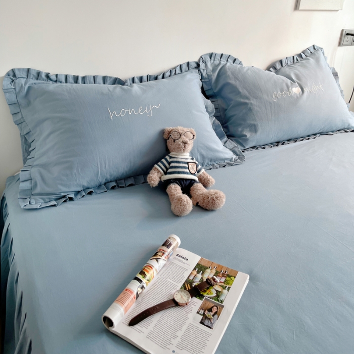 91家纺网 家纺一手货源 找家纺 （总）六巷胡同 2022春夏新品ins风水洗棉单品床裙三件套