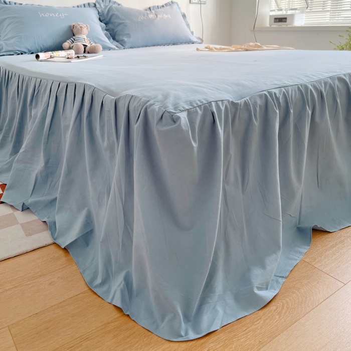 91家纺网 家纺一手货源 找家纺 （总）六巷胡同 2022春夏新品ins风水洗棉单品床裙三件套