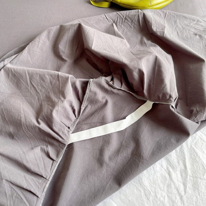 91家纺网 家纺一手货源 找家纺 六巷胡同 2022春夏新品ins风水洗棉单品床裙三件套 ins深灰