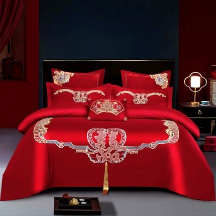 91家纺网 家纺一手货源 找家纺 （总）2025新款100s纯棉提花婚庆四件套多件套