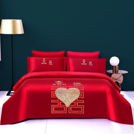 91家纺网 家纺一手货源 找家纺 （总）2025新款100s纯棉提花婚庆四件套多件套