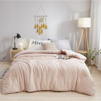 91家纺网 家纺一手货源 找家纺 心悦家纺 2021新款A类全棉婴儿级大豆被 豆沙色