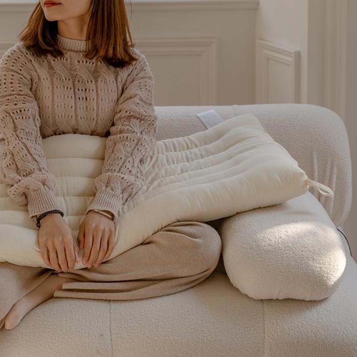 91家纺网 家纺一手货源 找家纺 2021日式原棉小提花情侣长枕芯 全棉亲子双人低枕头1.5m