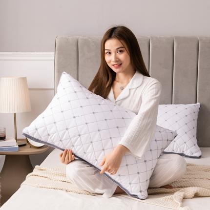 91家纺网 家纺一手货源 找家纺 （总）梦叶草 2021新款小皇冠枕头绗缝刺绣枕芯