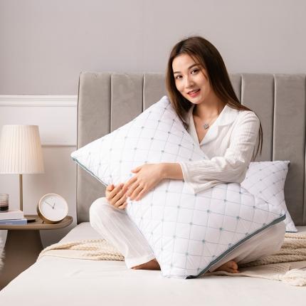 91家纺网 家纺一手货源 找家纺 （总）梦叶草 2021新款小皇冠枕头绗缝刺绣枕芯