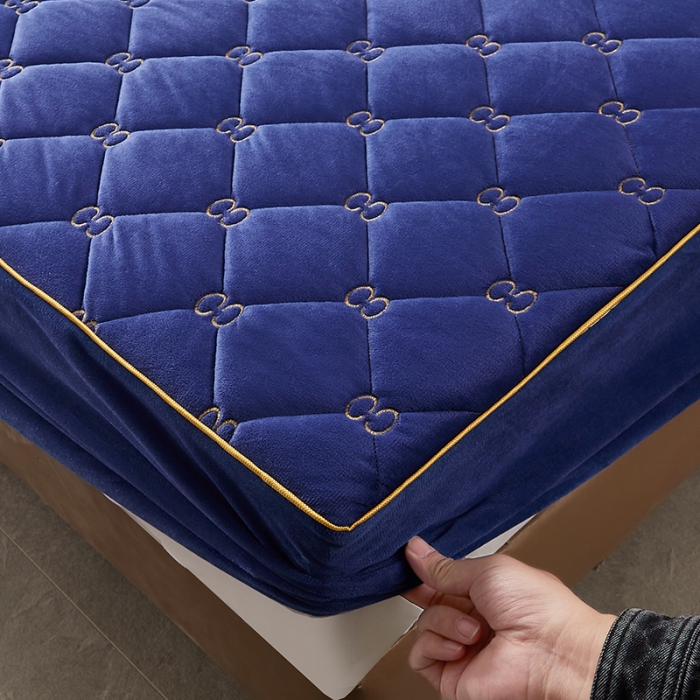 91家纺网 家纺一手货源 找家纺 （总）十个点家纺 2021新款倾国倾城水晶绒夹棉床笠