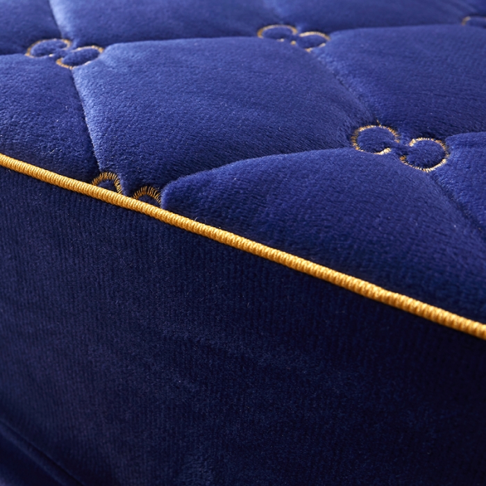 91家纺网 家纺一手货源 找家纺 十个点家纺 2021新款倾国倾城水晶绒夹棉床笠 宝蓝