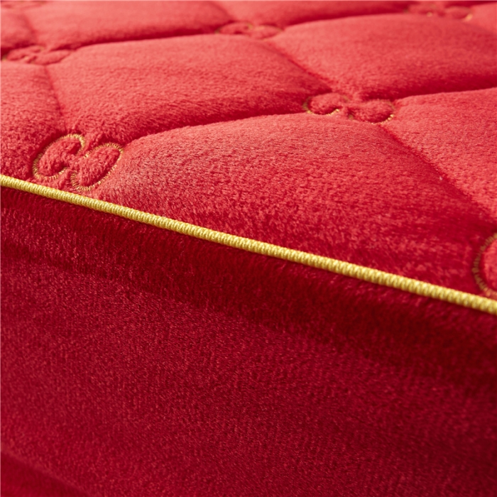 91家纺网 家纺一手货源 找家纺 十个点家纺 2021新款倾国倾城水晶绒夹棉床笠 大红