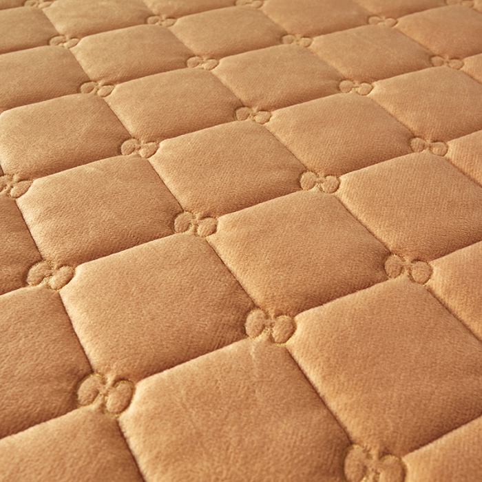 91家纺网 家纺一手货源 找家纺 十个点家纺 2021新款倾国倾城水晶绒夹棉床笠 驼色