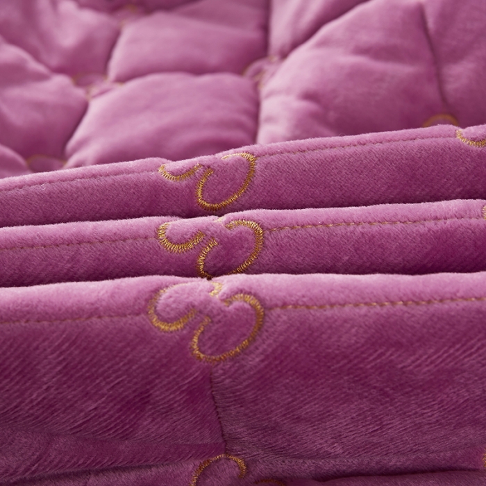 91家纺网 家纺一手货源 找家纺 十个点家纺 2021新款倾国倾城水晶绒夹棉床笠 紫色