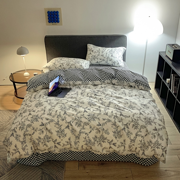 91家纺网 家纺一手货源 找家纺 怡家居 2022新款全棉田园四件套 春榭