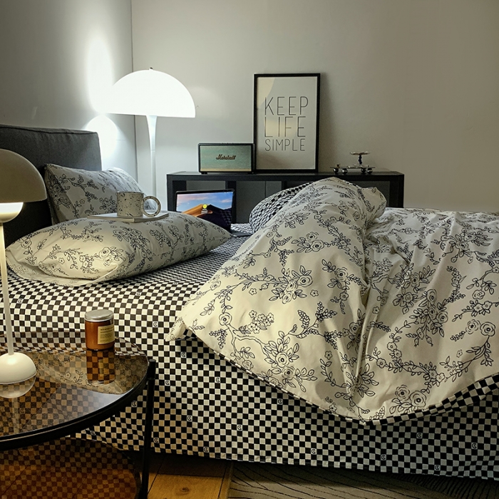 91家纺网 家纺一手货源 找家纺 怡家居 2022新款全棉田园四件套 春榭