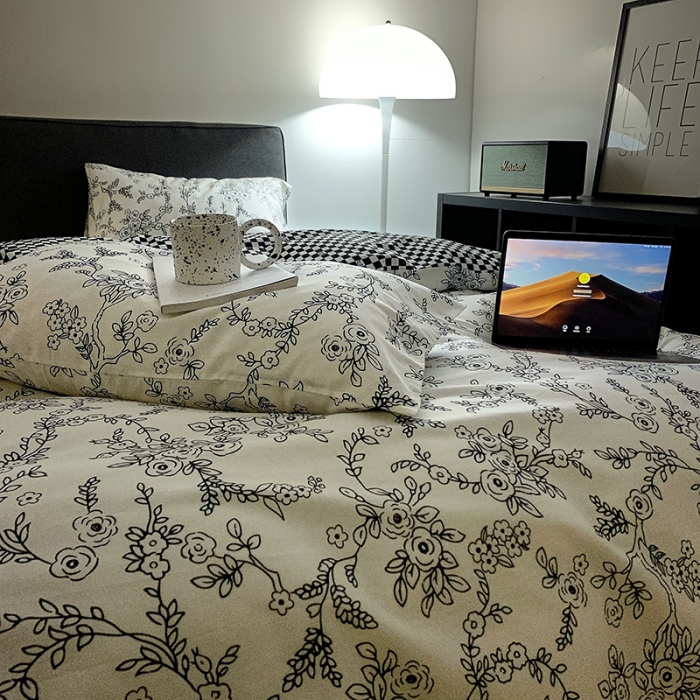 91家纺网 家纺一手货源 找家纺 怡家居 2022新款全棉田园四件套 春榭