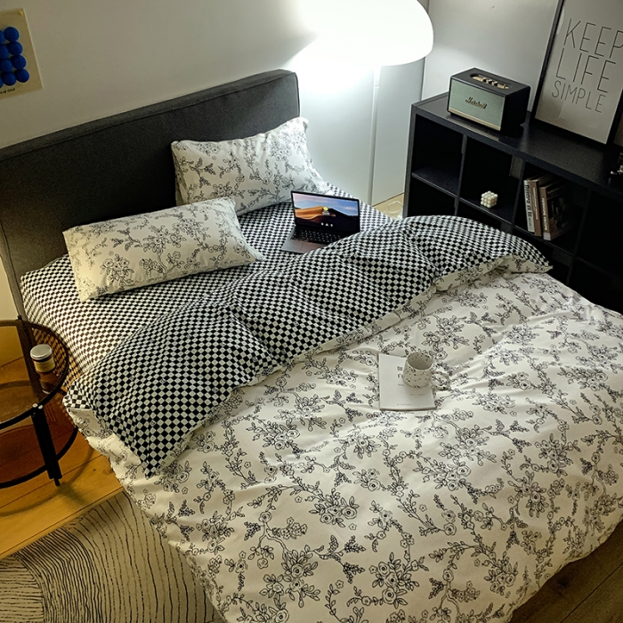 91家纺网 家纺一手货源 找家纺 怡家居 2022新款全棉田园四件套 春榭