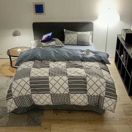 怡家居 2022新款全棉田园四件套 简单爱