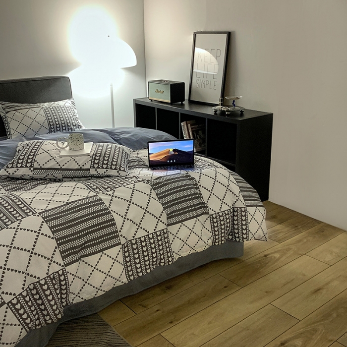 91家纺网 家纺一手货源 找家纺 怡家居 2022新款全棉田园四件套 简单爱