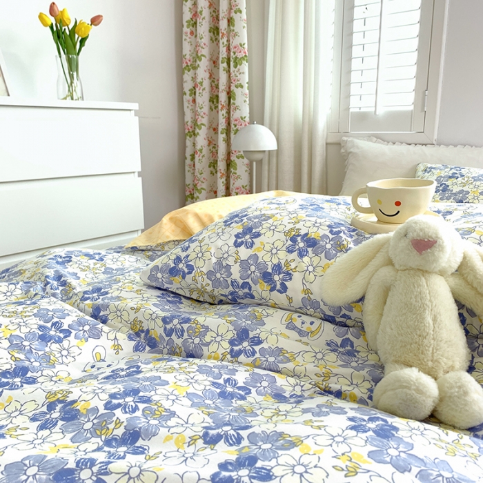 91家纺网 家纺一手货源 找家纺 怡家居 2022新款全棉田园四件套 可可爱爱