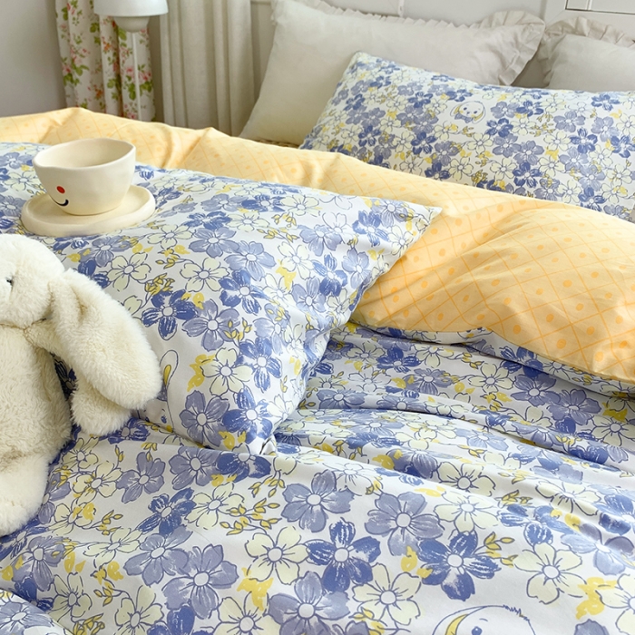 91家纺网 家纺一手货源 找家纺 怡家居 2022新款全棉田园四件套 可可爱爱