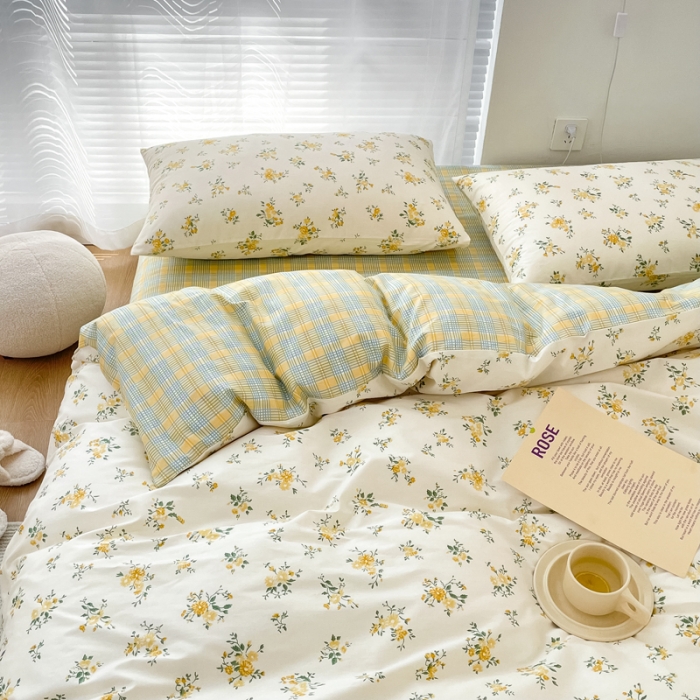 91家纺网 家纺一手货源 找家纺 怡家居 2022新款全棉田园四件套 可人