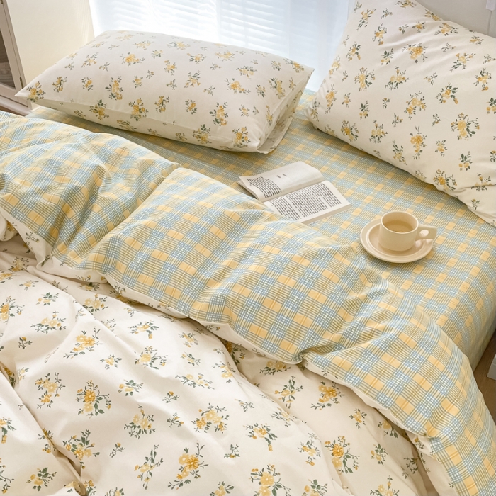 91家纺网 家纺一手货源 找家纺 怡家居 2022新款全棉田园四件套 可人