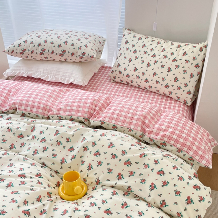 91家纺网 家纺一手货源 找家纺 怡家居 2022新款全棉田园四件套 阑珊