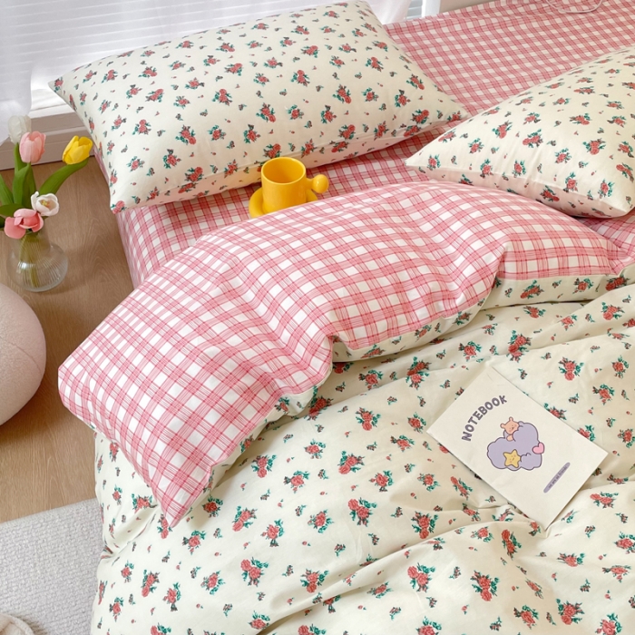 91家纺网 家纺一手货源 找家纺 怡家居 2022新款全棉田园四件套 阑珊