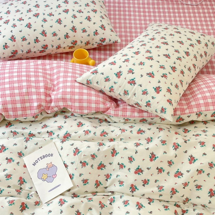 91家纺网 家纺一手货源 找家纺 怡家居 2022新款全棉田园四件套 阑珊