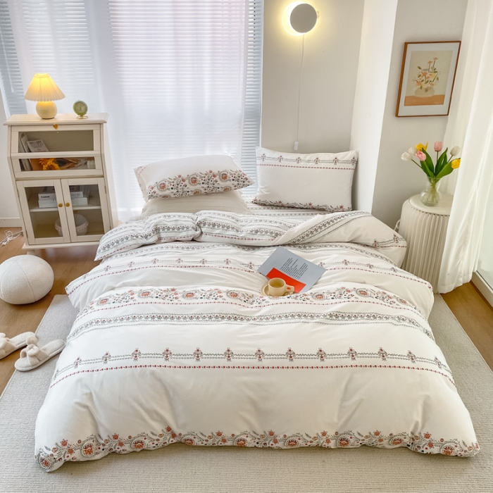 91家纺网 家纺一手货源 找家纺 怡家居 2022新款全棉田园四件套 流苏