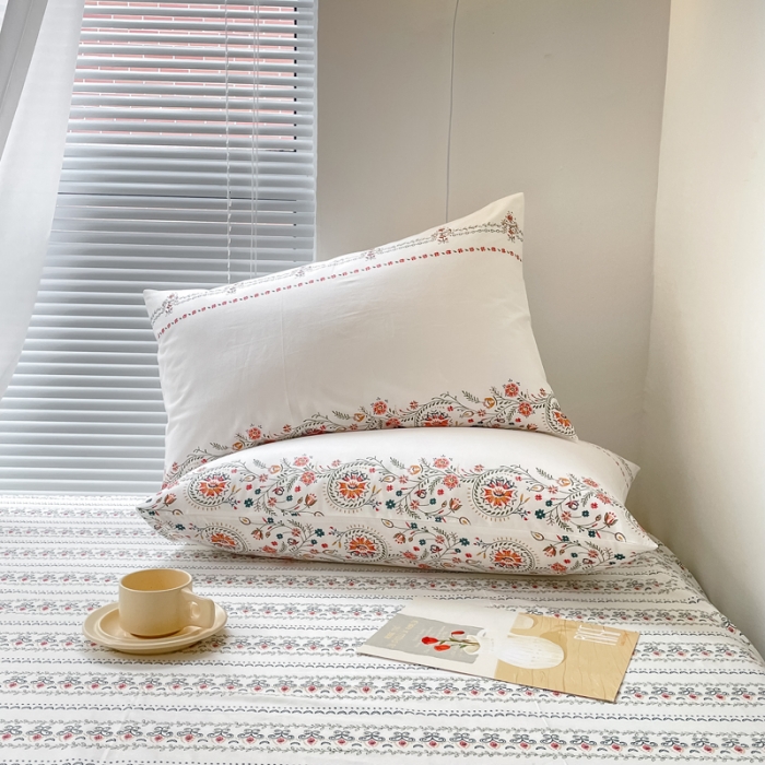 91家纺网 家纺一手货源 找家纺 怡家居 2022新款全棉田园四件套 流苏