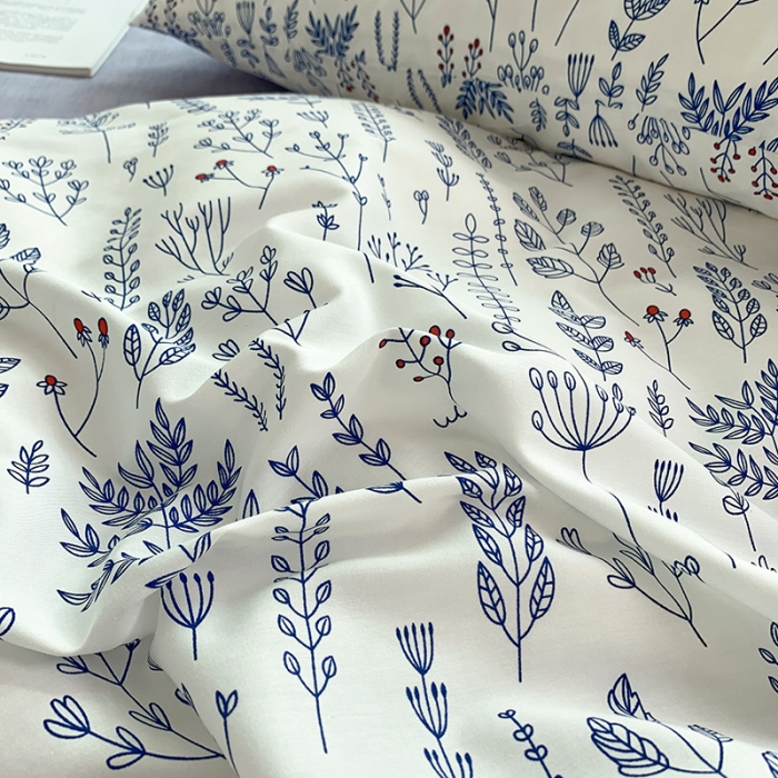 91家纺网 家纺一手货源 找家纺 怡家居 2022新款全棉田园四件套 沐白