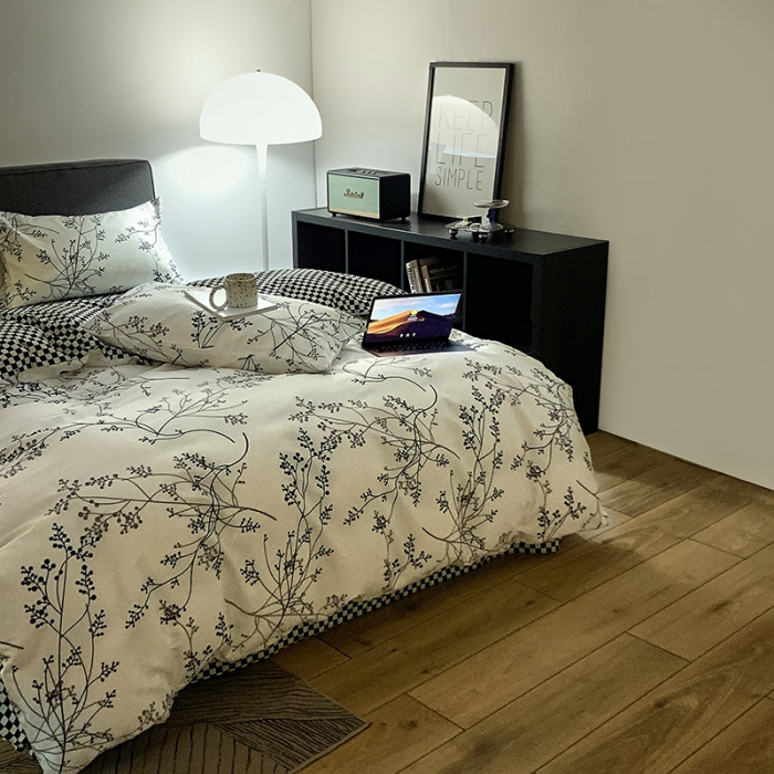 91家纺网 家纺一手货源 找家纺 怡家居 2022新款全棉田园四件套 青翼