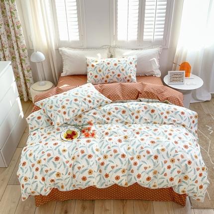 怡家居 2022新款全棉田园四件套 清芳