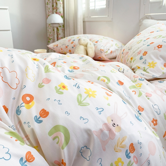 91家纺网 家纺一手货源 找家纺 怡家居 2022新款全棉田园四件套 小青春