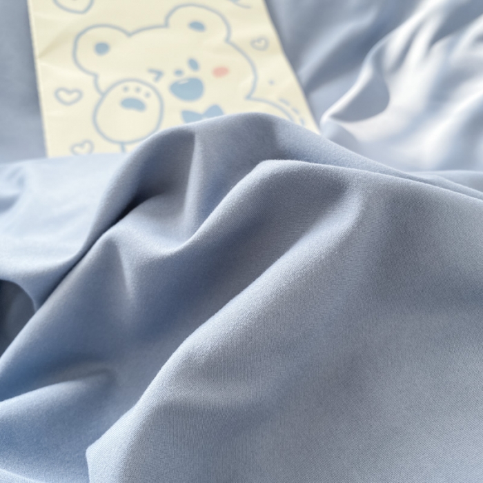 91家纺网 家纺一手货源 找家纺 雨帆 2023新款ins纯色双拼磨毛四件套 深蓝灰