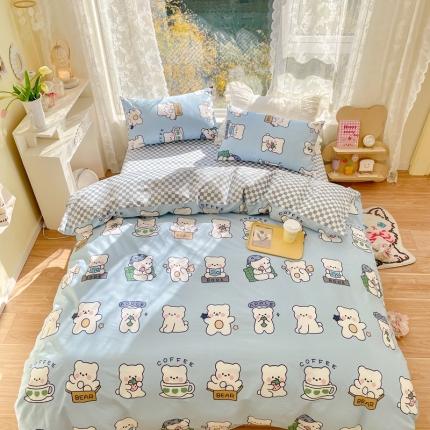 91家纺网 家纺一手货源 找家纺 卡巴伦家纺 2023新款春夏全棉花漾年华四件套2 表情包