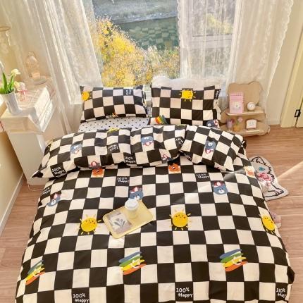 91家纺网 家纺一手货源 找家纺 卡巴伦家纺 2023新款春夏全棉花漾年华四件套2 快乐100%