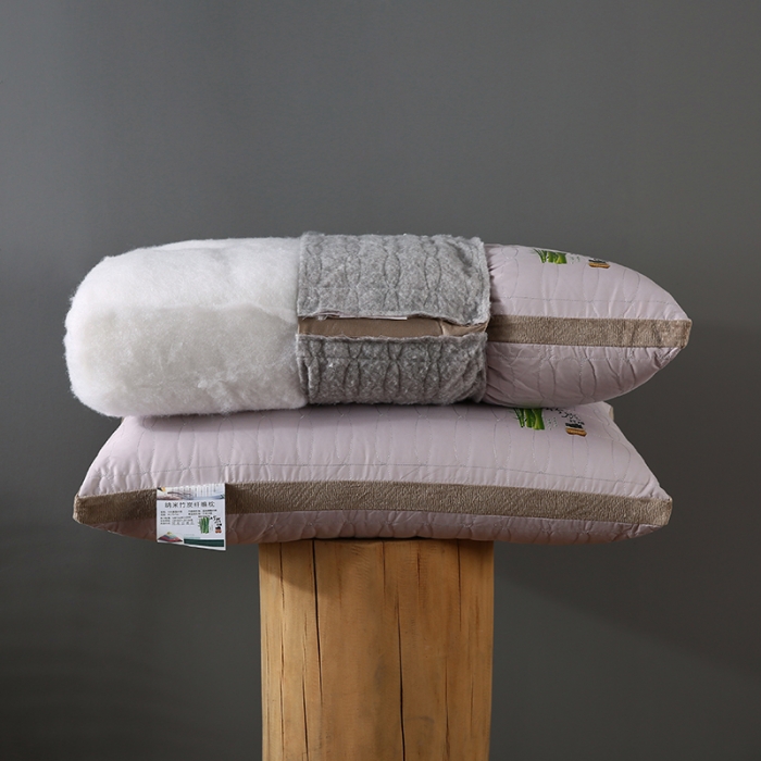 91家纺网 家纺一手货源 找家纺 纳米竹炭纤维热熔棉可水洗枕芯护颈整张棉安睡高回弹成人单人枕头