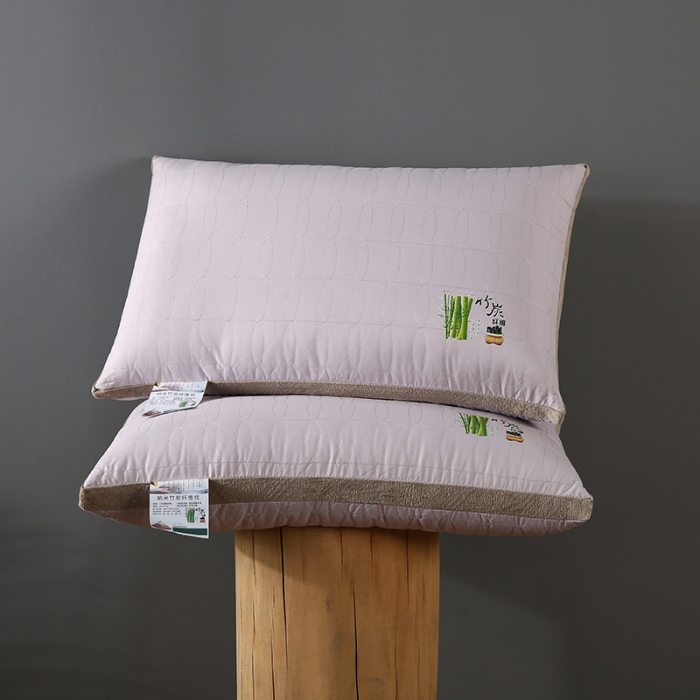 91家纺网 家纺一手货源 找家纺 纳米竹炭纤维热熔棉可水洗枕芯护颈整张棉安睡高回弹成人单人枕头