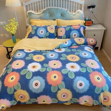 91家纺网 家纺一手货源 找家纺 （总）棉生活家纺 2021新款冰岛臻棉绒印花四件套